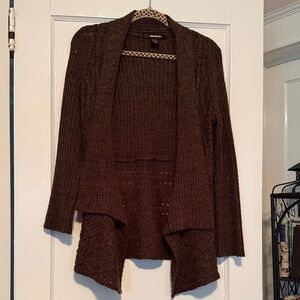 89th & Madison Chocolate Open Front Cardigan
